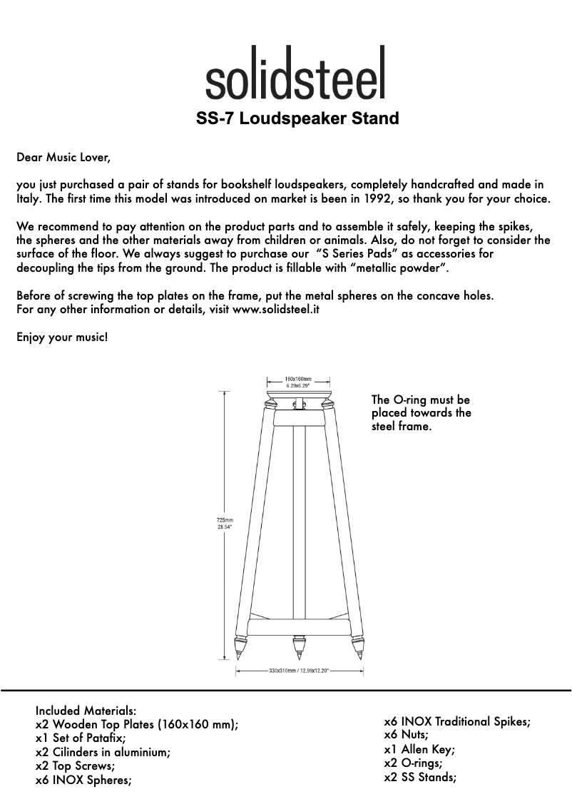 Page 1 de la notice Manuel utilisateur Solidsteel SS-7
