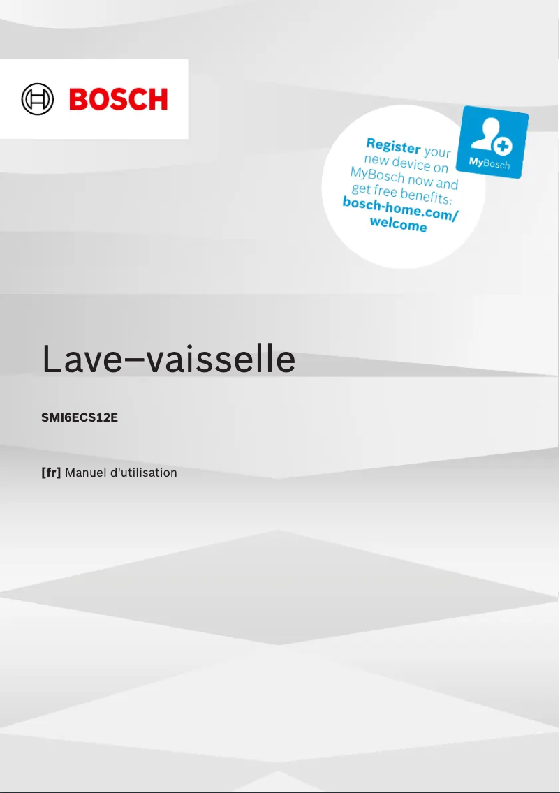 Page 1 de la notice Manuel utilisateur Bosch SMI6ECS12E