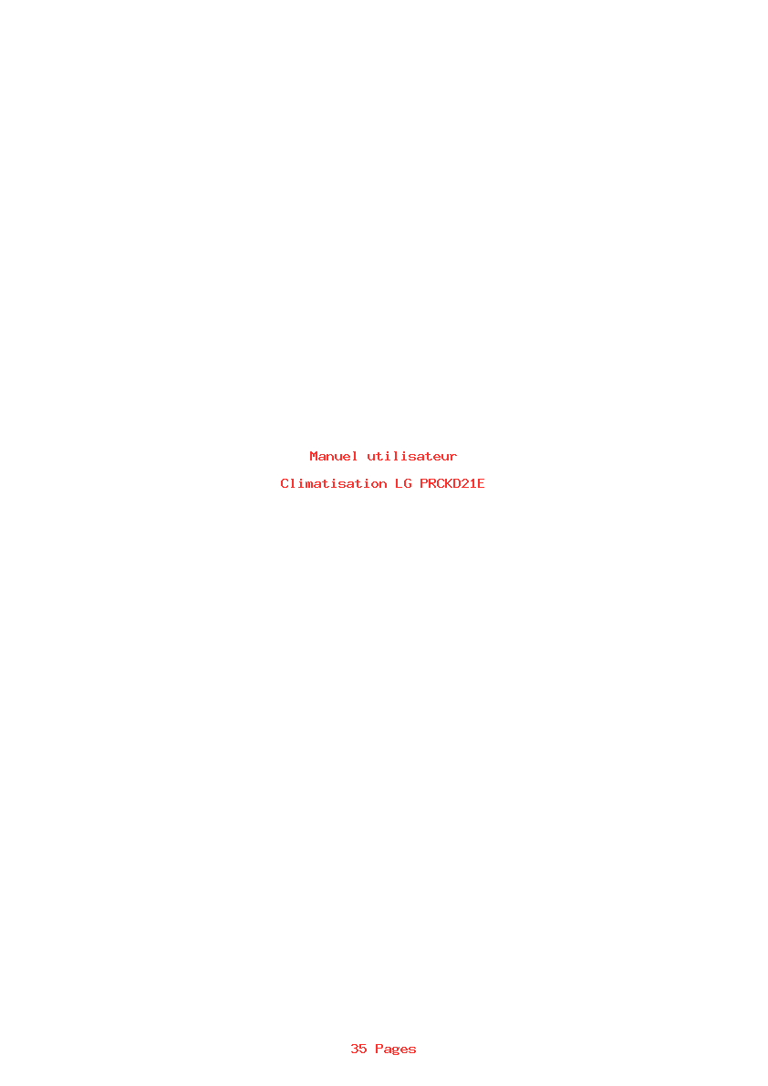 Page 1 de la notice Manuel utilisateur LG PRCKD21E