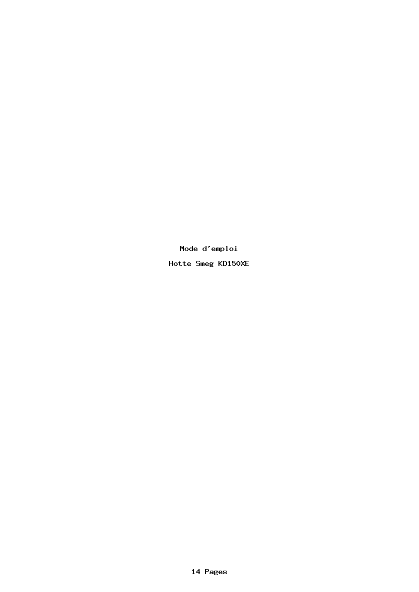 Page 1 de la notice Mode d'emploi Smeg KD150XE