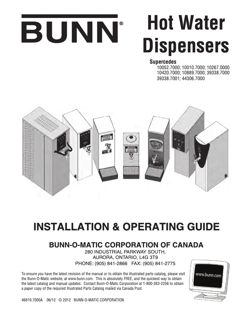 Página 1 del manual Manual de usuario Bunn H5E Element