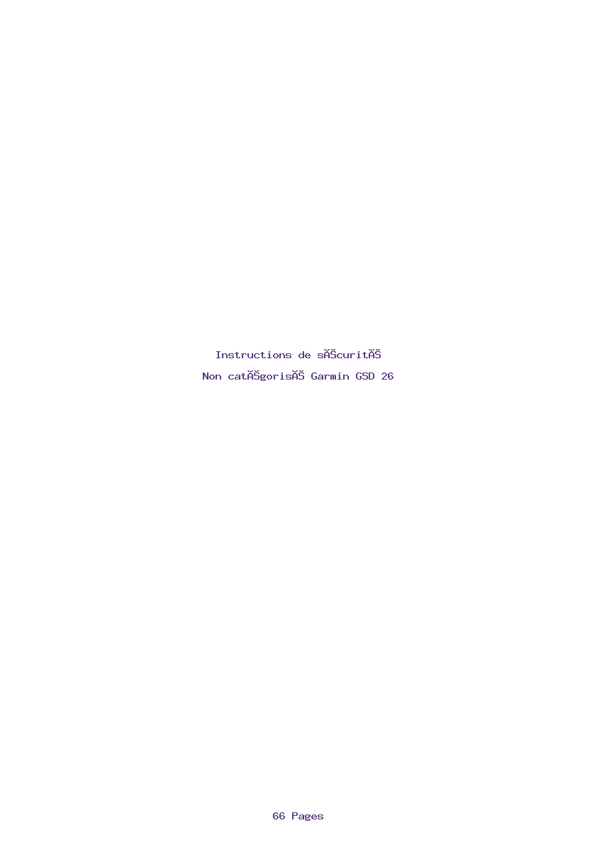 Image de la première page du manuel de l'appareil GSD 26