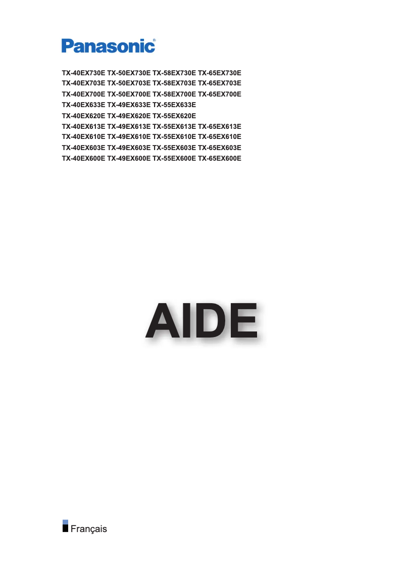 Page 1 de la notice Manuel utilisateur Panasonic TX-40EX730E