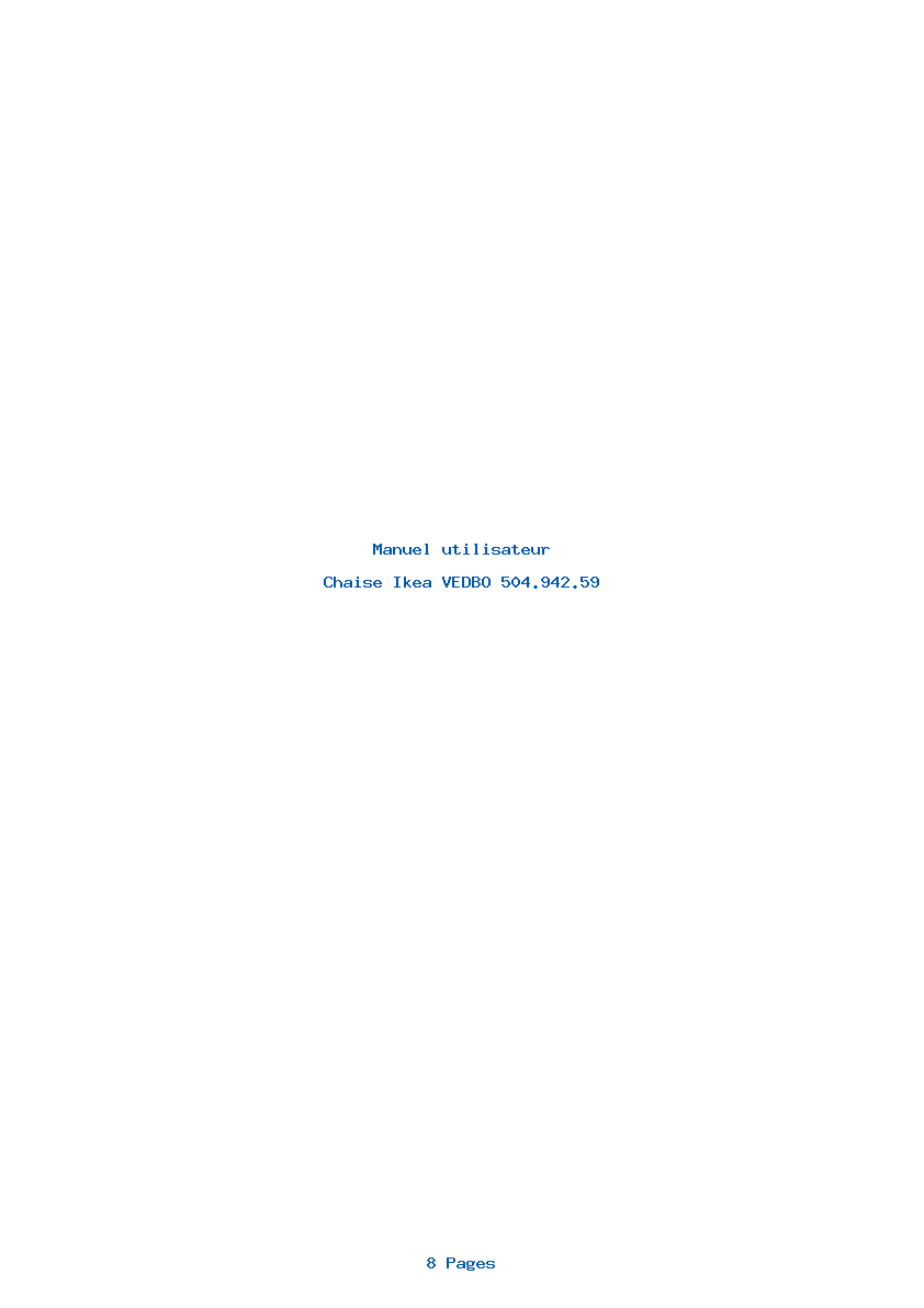 Page 1 de la notice Manuel utilisateur Ikea VEDBO 504.942.59
