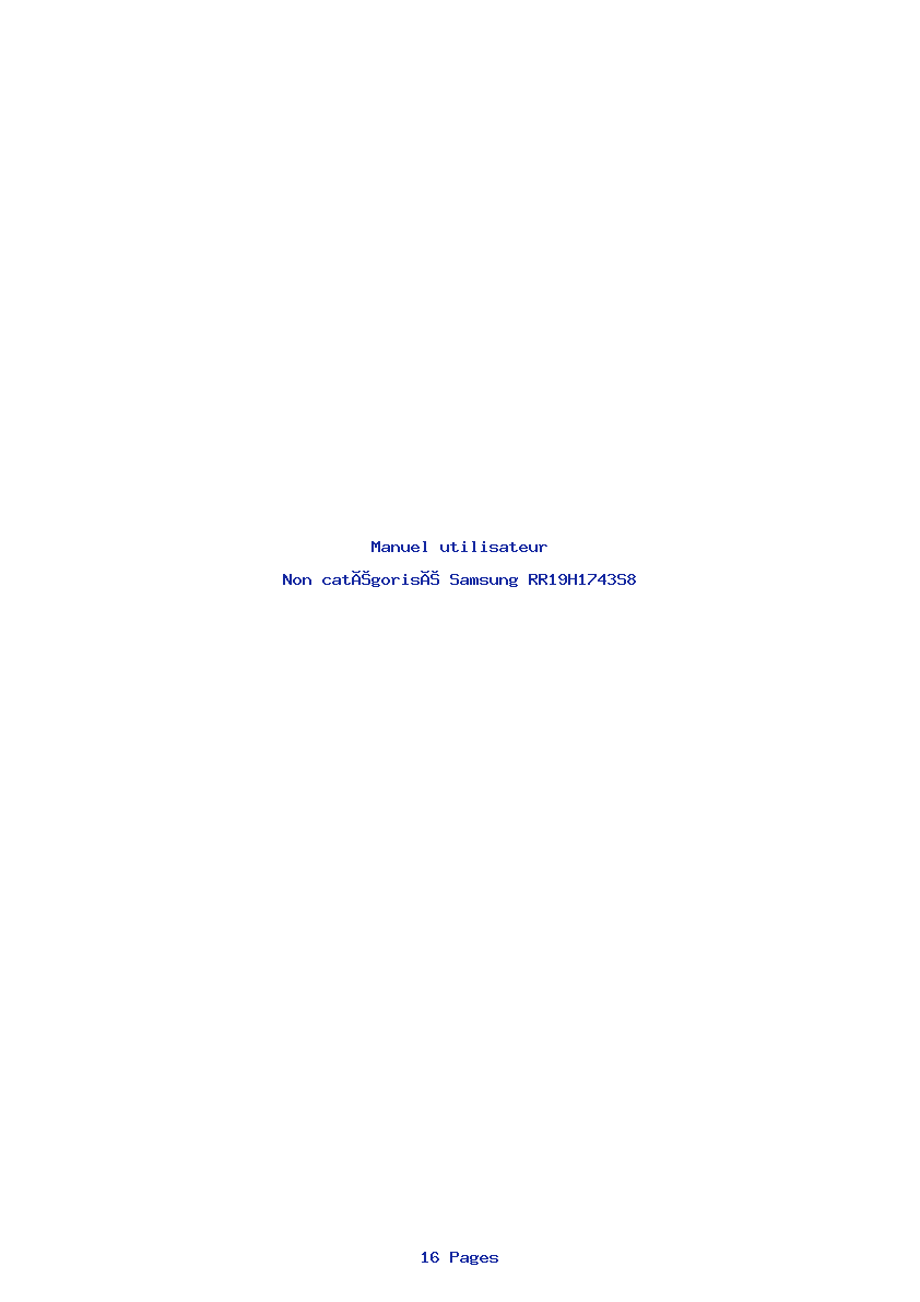 Page 1 de la notice Manuel utilisateur Samsung RR19H1743S8