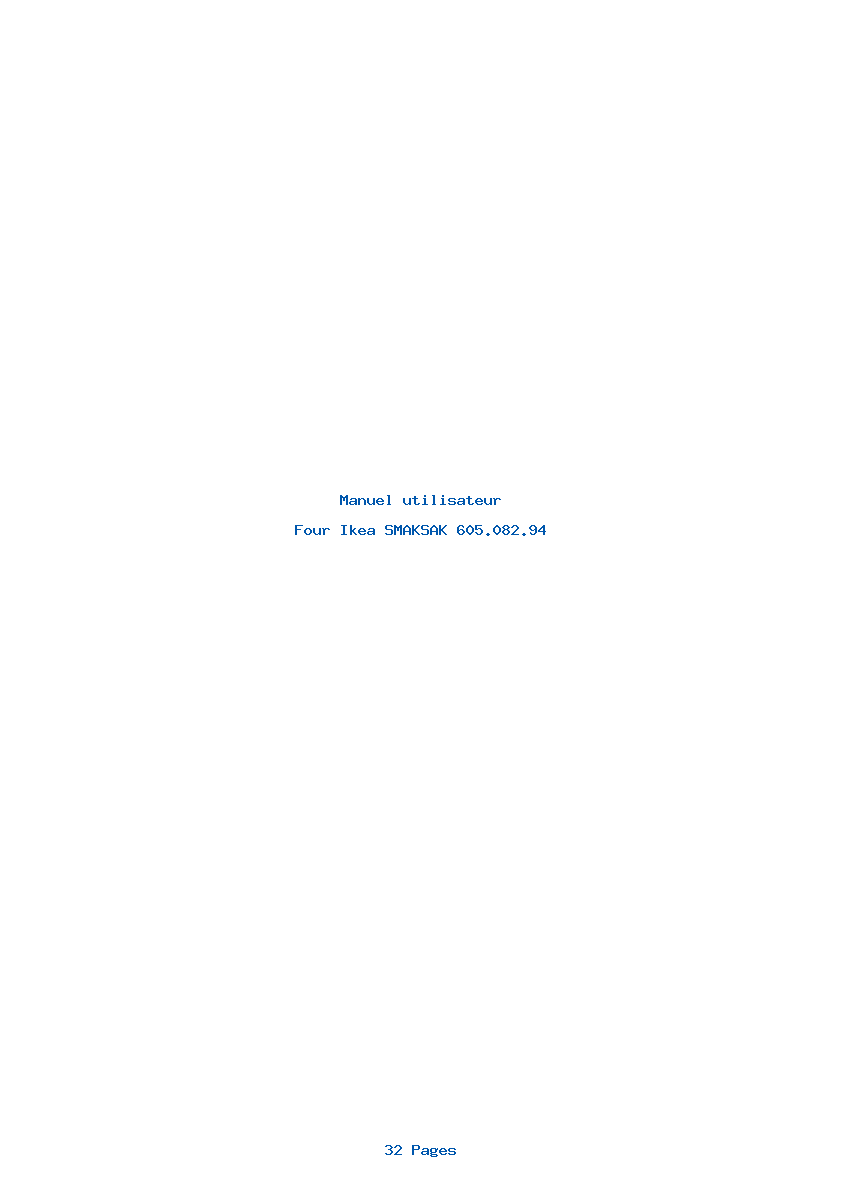 Page 1 de la notice Manuel utilisateur Ikea SMAKSAK 605.082.94