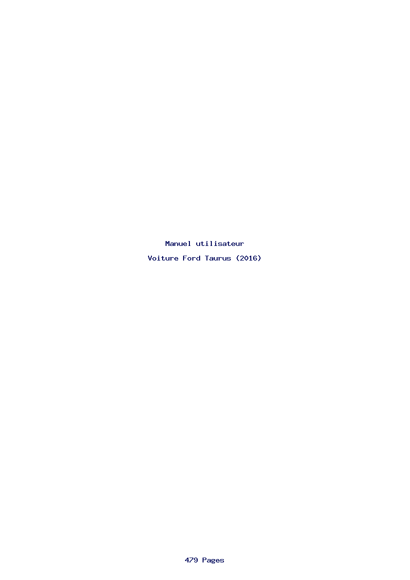 Page 1 de la notice Manuel utilisateur Ford Taurus (2016)