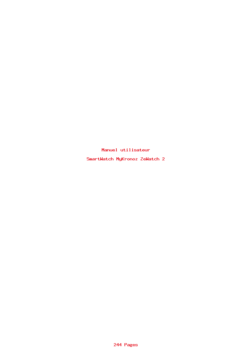 Page 1 de la notice Manuel utilisateur MyKronoz ZeWatch 2