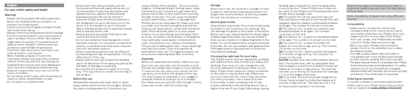 Page 1 de la notice Manuel utilisateur Philips Avent SCF673