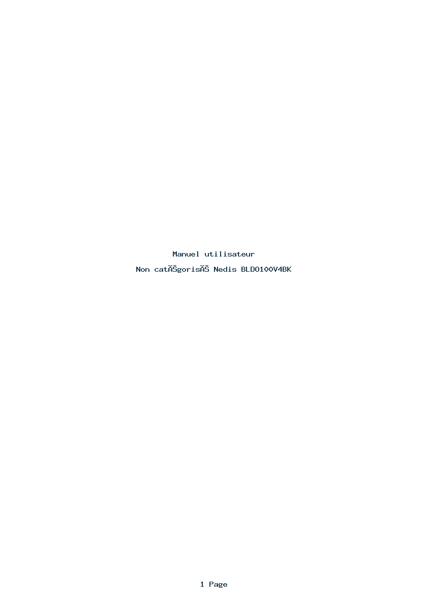 Page 1 de la notice Manuel utilisateur Nedis BLDO100V4BK