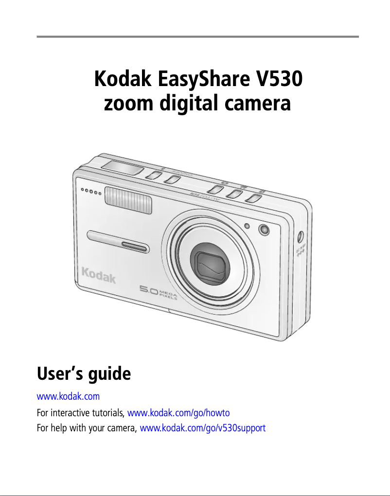 Page 1 de la notice Manuel utilisateur Kodak EasyShare V530 Zoom