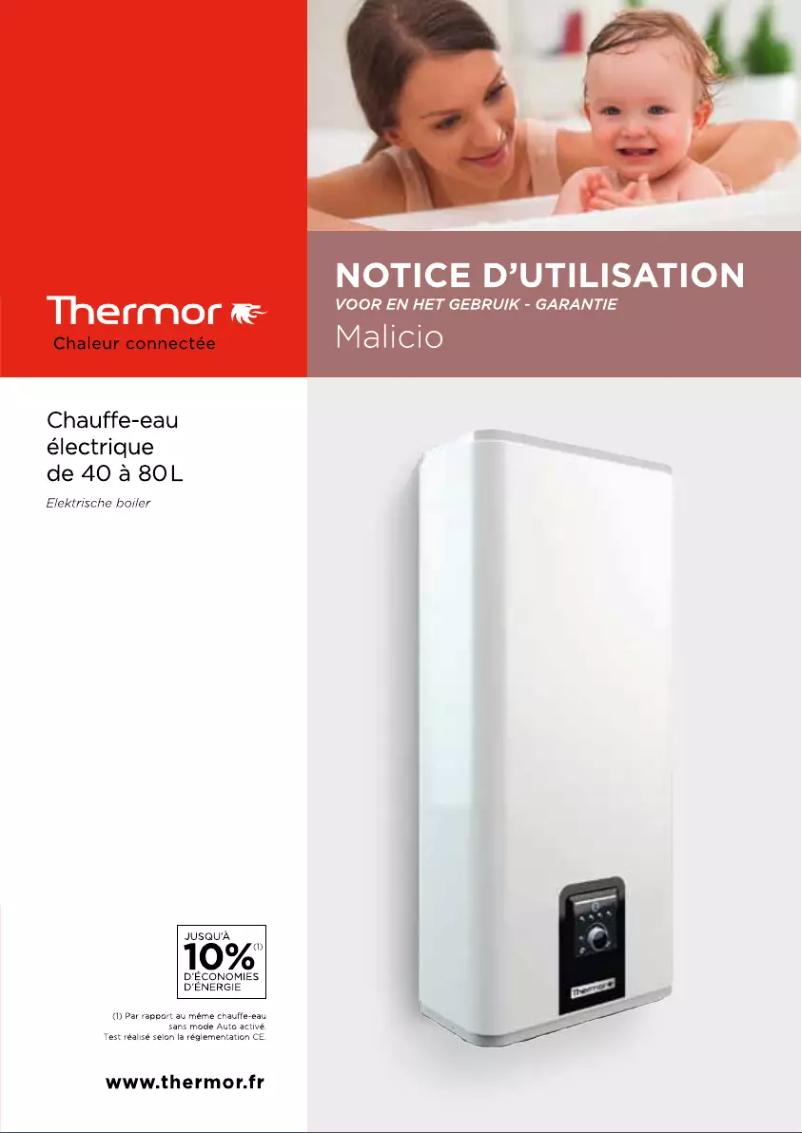 Page 1 de la notice Manuel utilisateur Thermor Malicio 40L