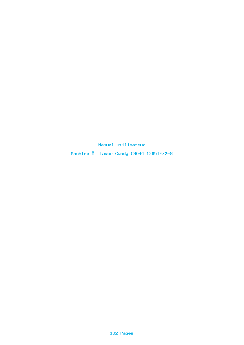 Page 1 de la notice Manuel utilisateur Candy CSO44 1285TE/2-S