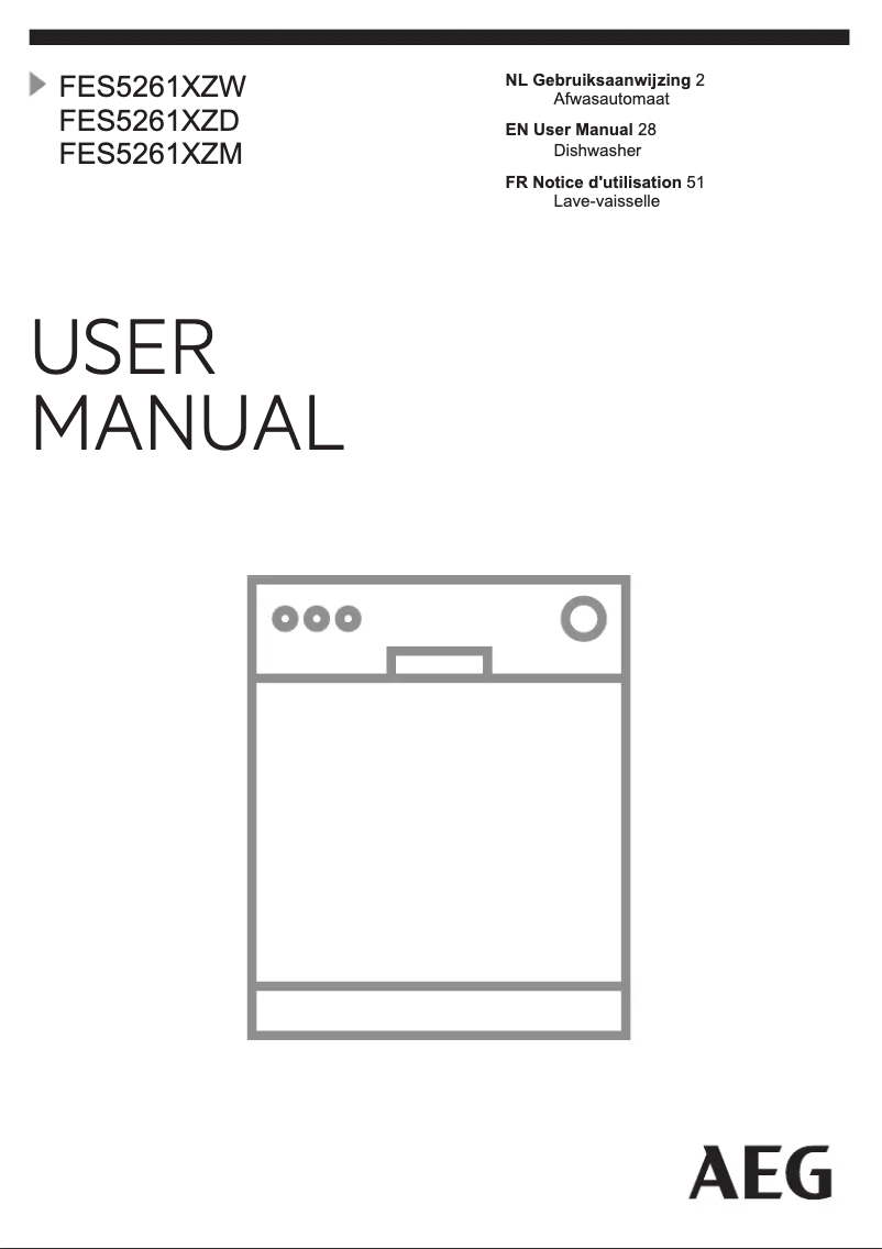 Page 1 de la notice Manuel utilisateur AEG FES5261XZD