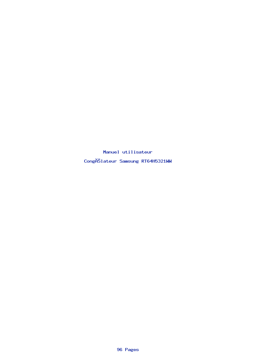 Page 1 de la notice Manuel utilisateur Samsung RT64H5321WW