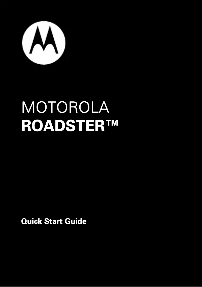 Page 1 de la notice Manuel utilisateur Motorola Roadster