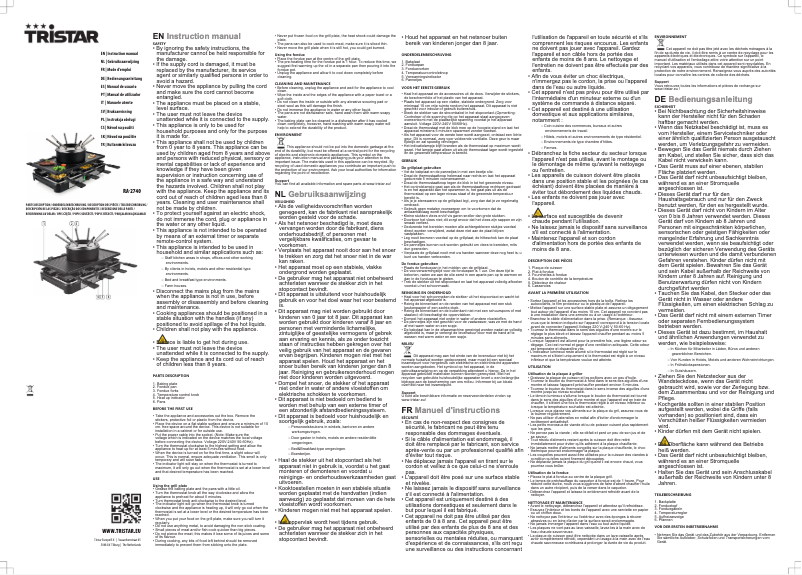 Página 1 del manual Manual de usuario TriStar RA-2740