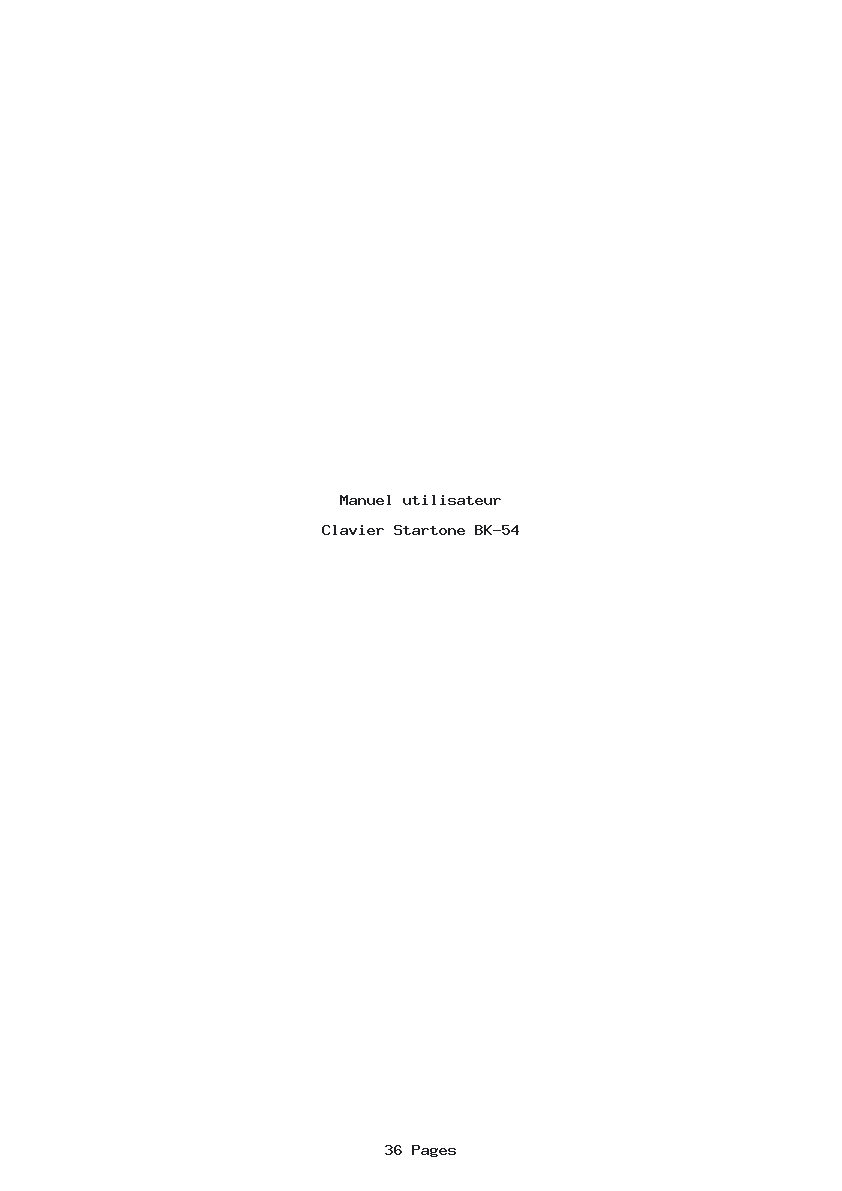 Page 1 de la notice Manuel utilisateur Startone BK-54