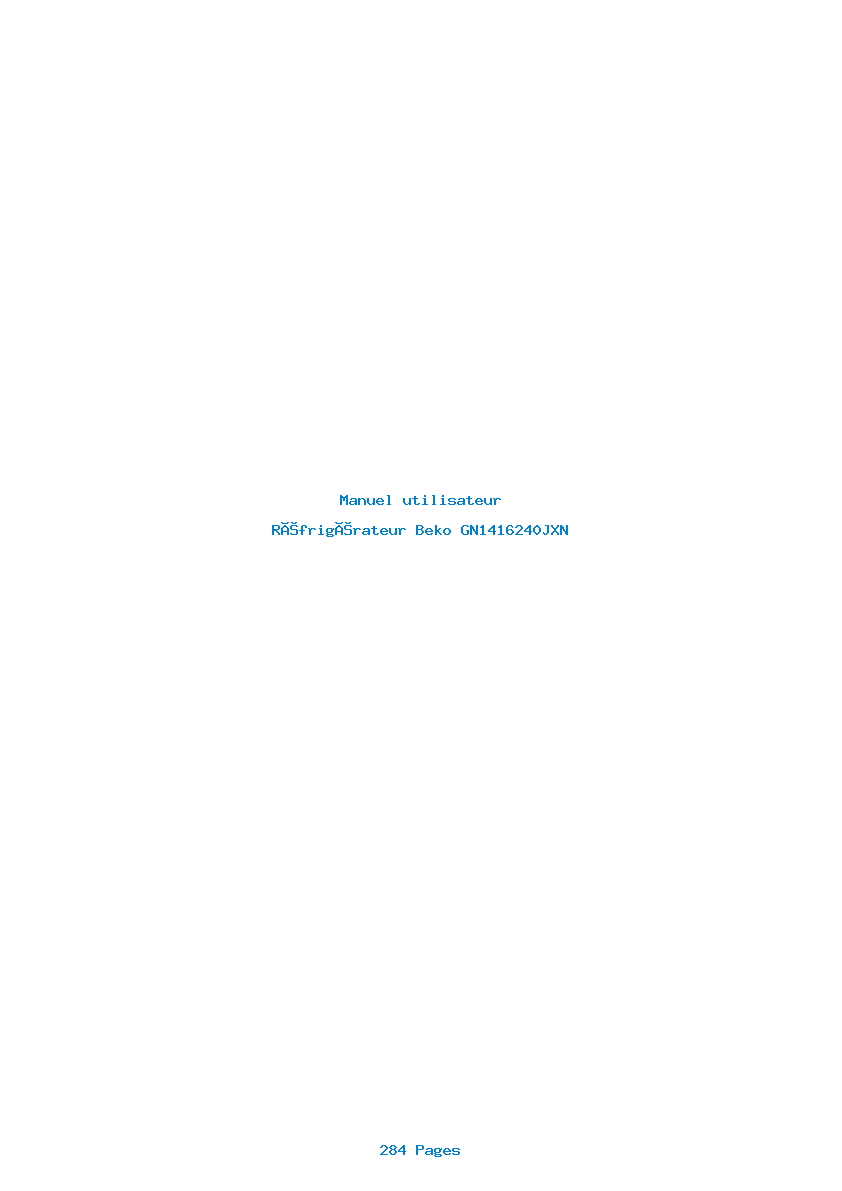Page 1 de la notice Manuel utilisateur Beko GN1416240JXN