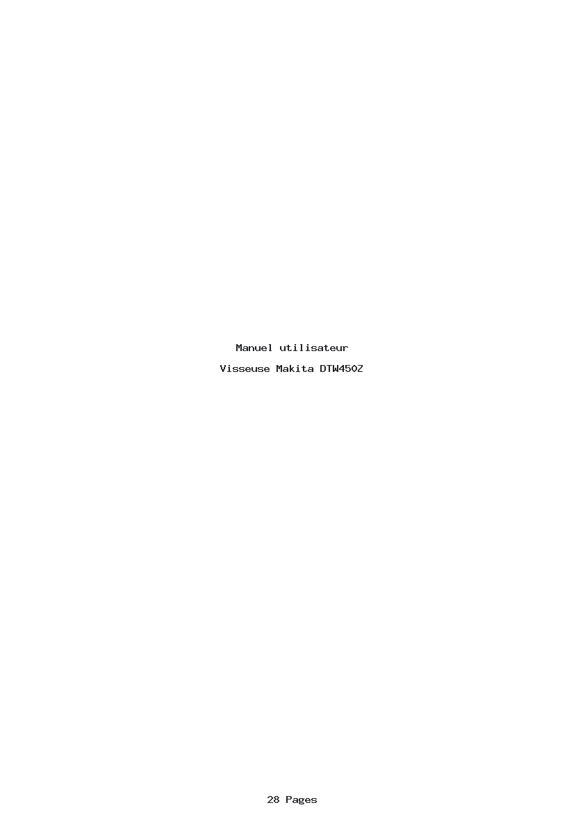 Page 1 de la notice Manuel utilisateur Makita DTW450Z