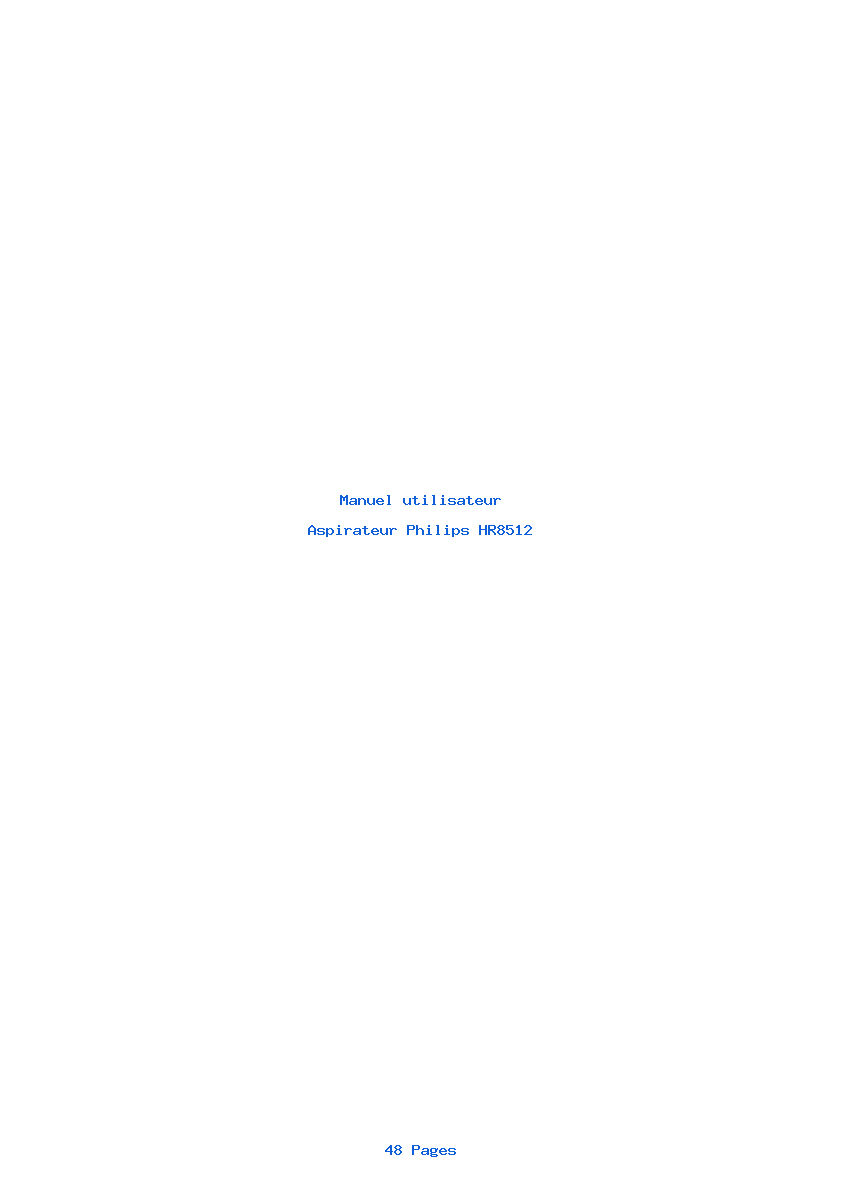 Page 1 de la notice Manuel utilisateur Philips HR8512