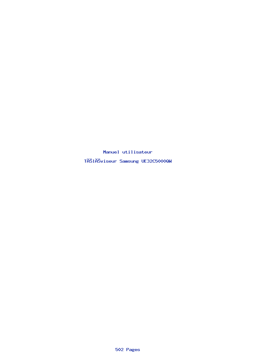 Page 1 de la notice Manuel utilisateur Samsung UE32C5000QW