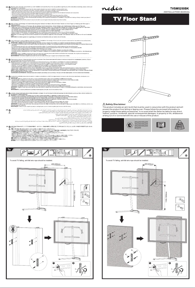 Page 1 de la notice Manuel utilisateur Nedis TVSM5250BK