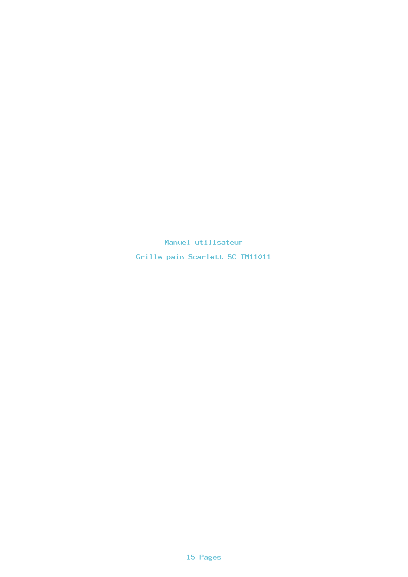 Page 1 de la notice Manuel utilisateur Scarlett SC-TM11011