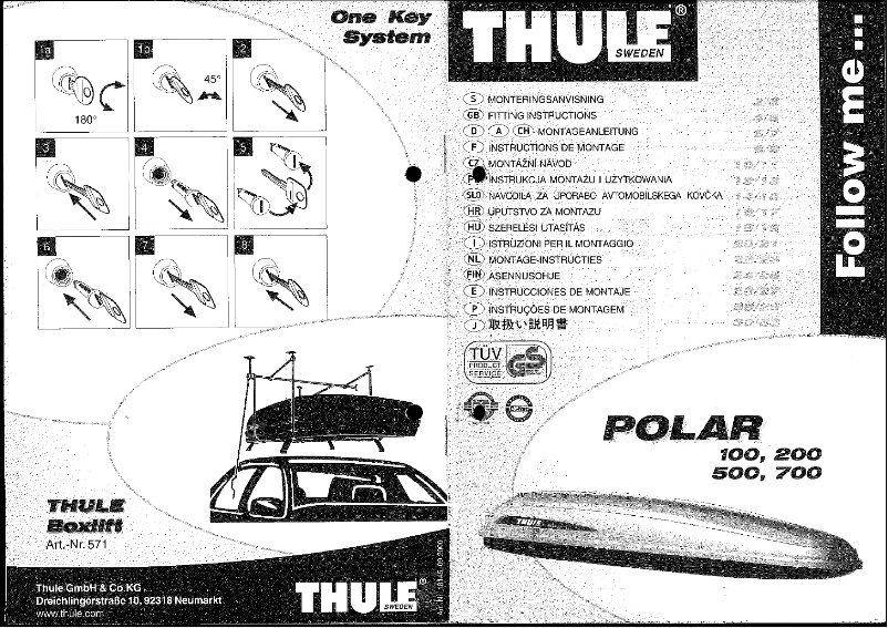 Page 1 de la notice Manuel utilisateur Thule Polar 100