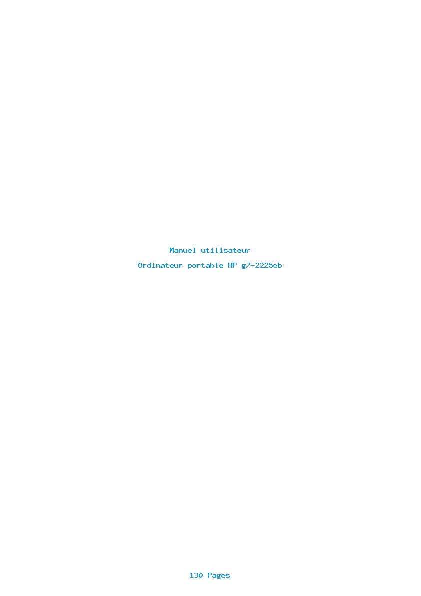 Page 1 de la notice Manuel utilisateur HP g7-2225eb