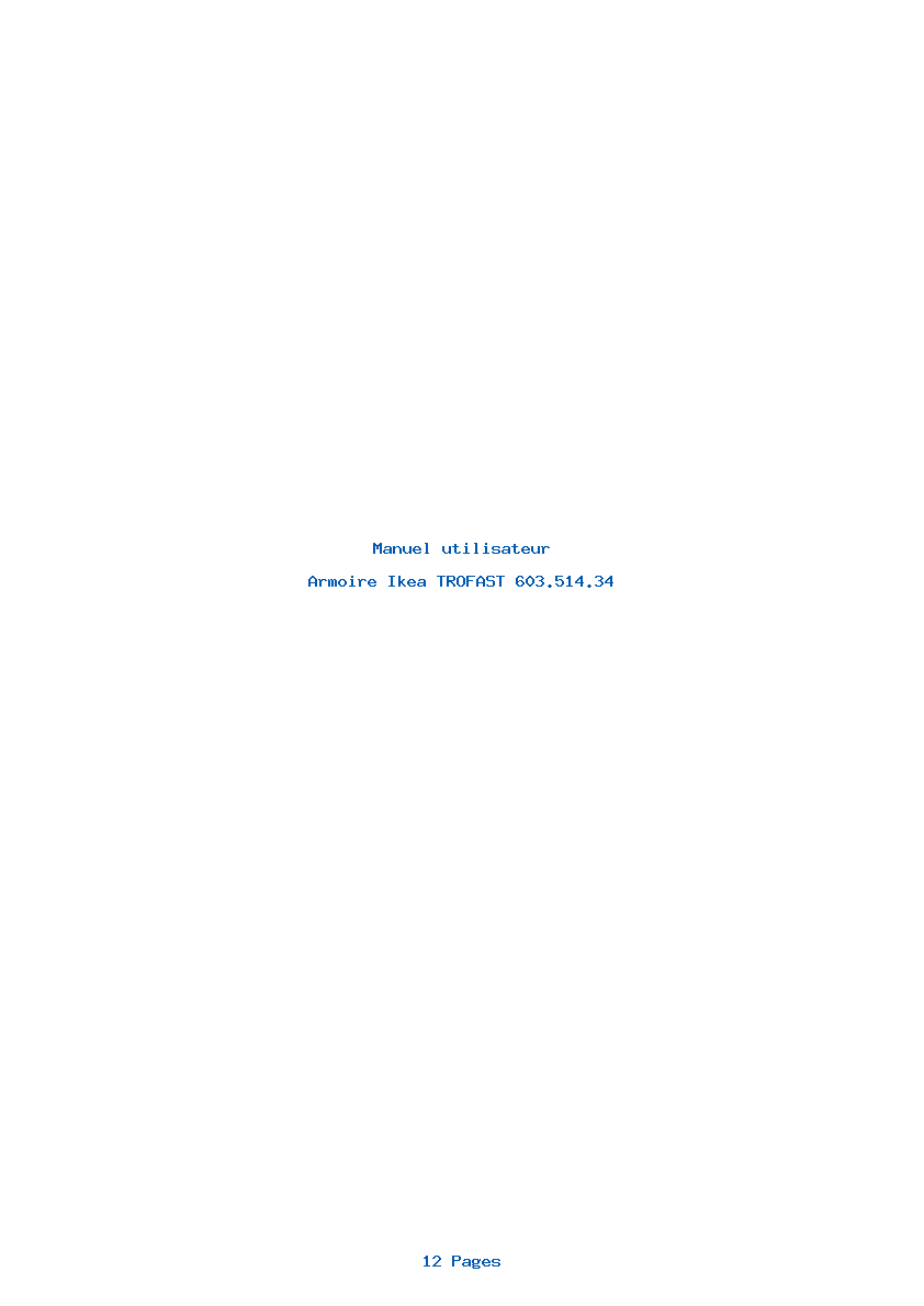 Page 1 de la notice Manuel utilisateur Ikea TROFAST 603.514.34