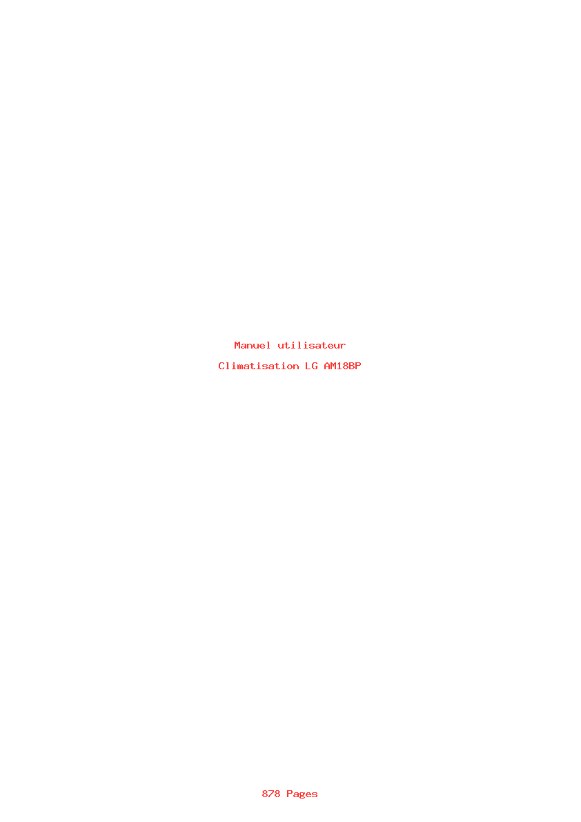 Page 1 de la notice Manuel utilisateur LG AM18BP