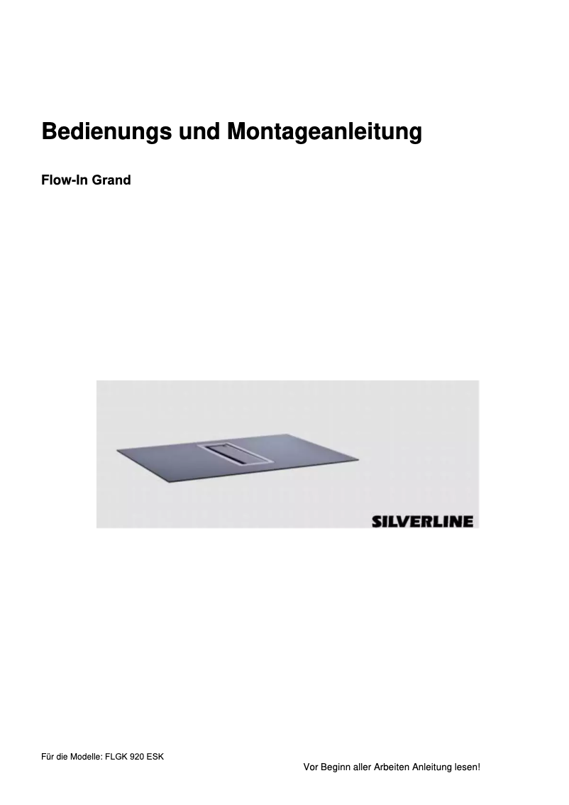 Page 1 de la notice Manuel utilisateur Silverline FLGK 920 ESK