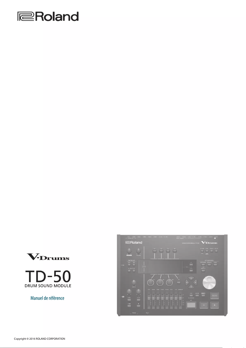 Page 1 de la notice Manuel utilisateur Roland TD-50