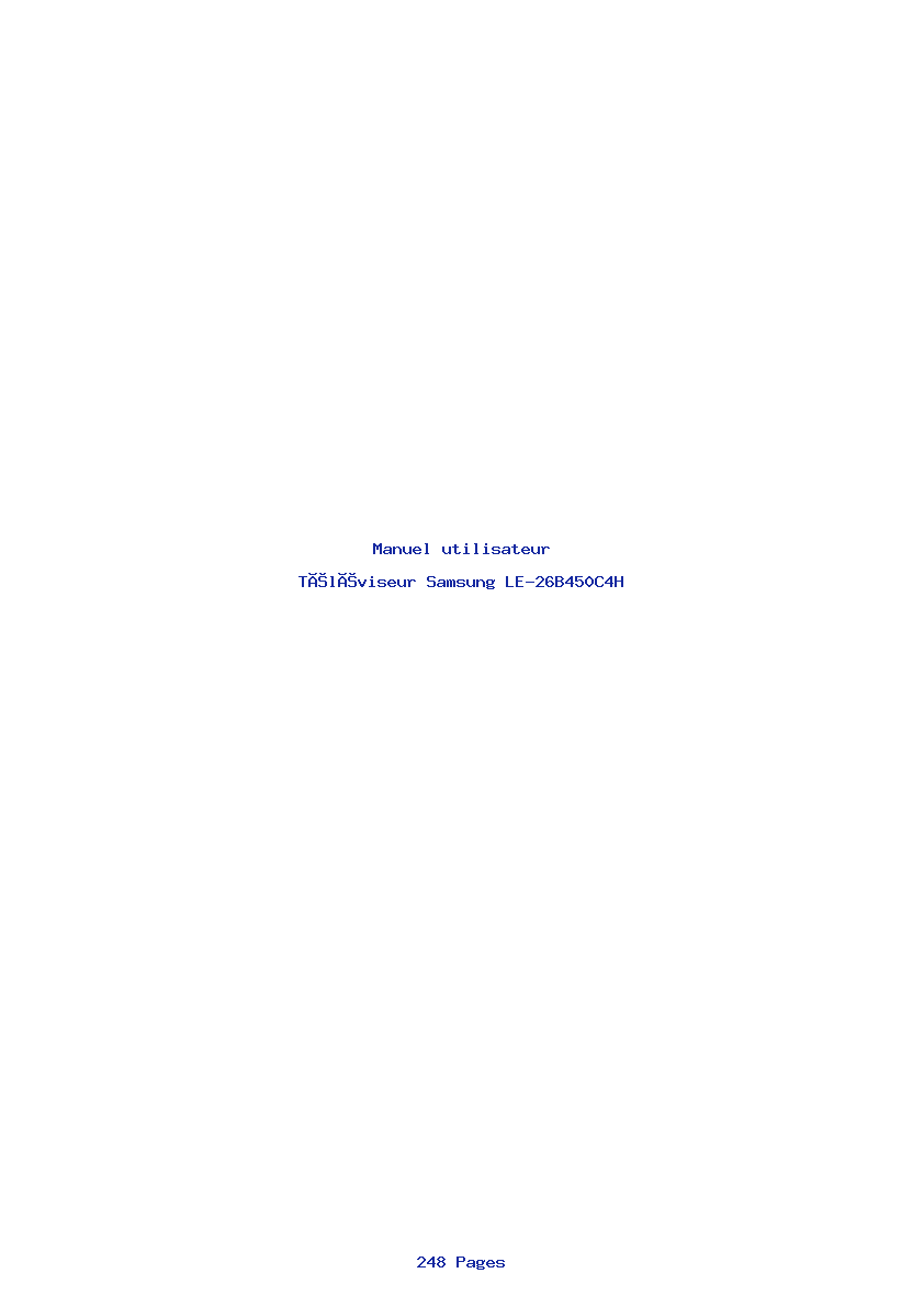 Page 1 de la notice Manuel utilisateur Samsung LE-26B450C4H