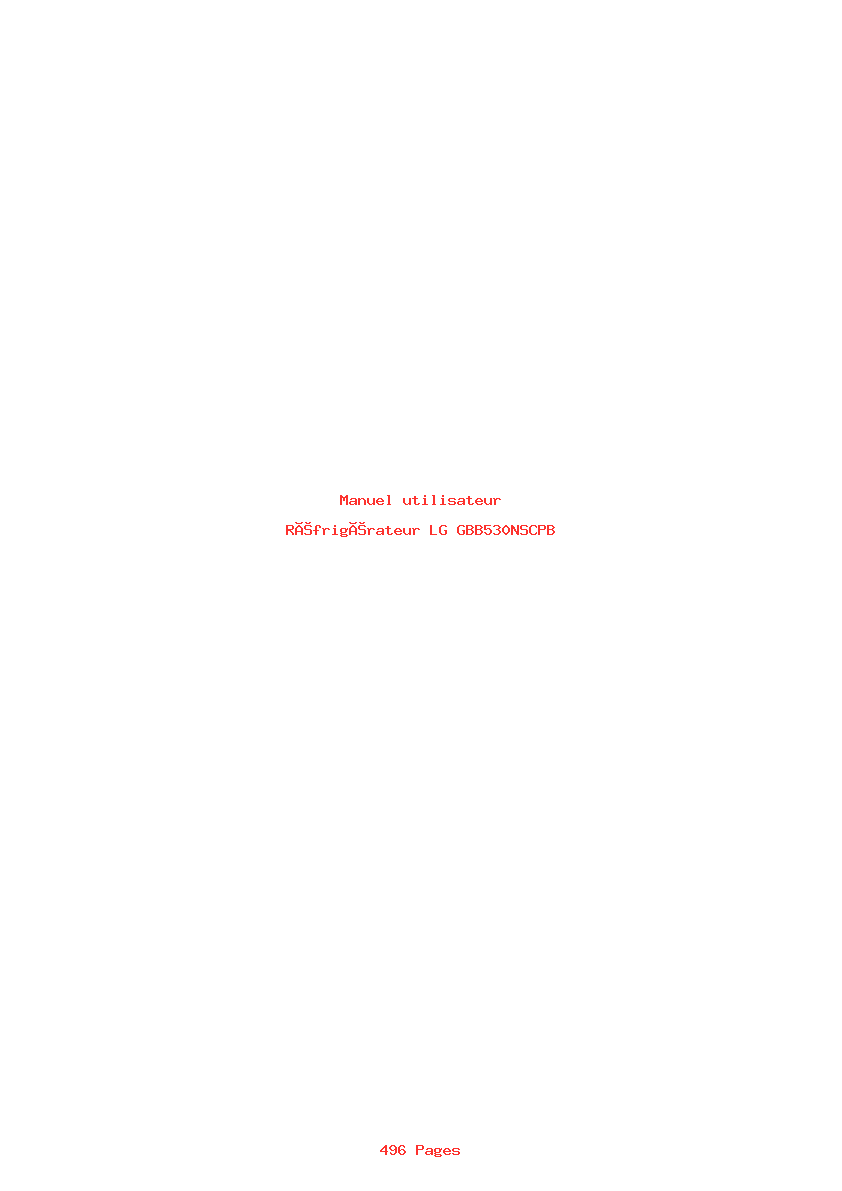 Page 1 de la notice Manuel utilisateur LG GBB530NSCPB