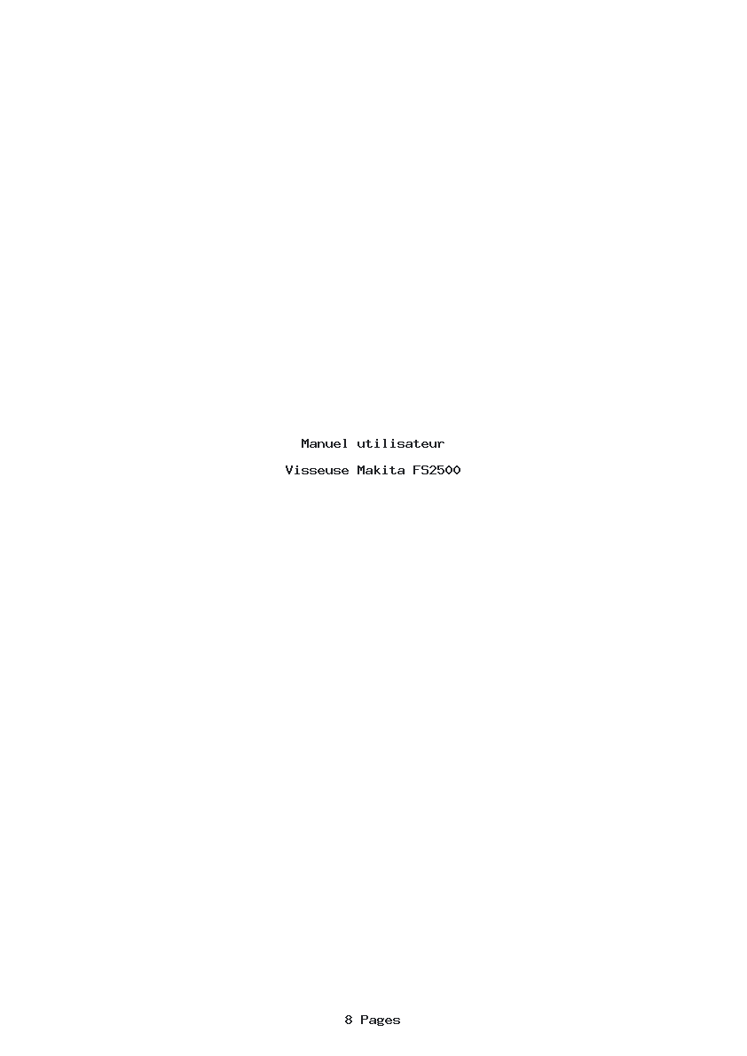 Page 1 de la notice Manuel utilisateur Makita FS2500