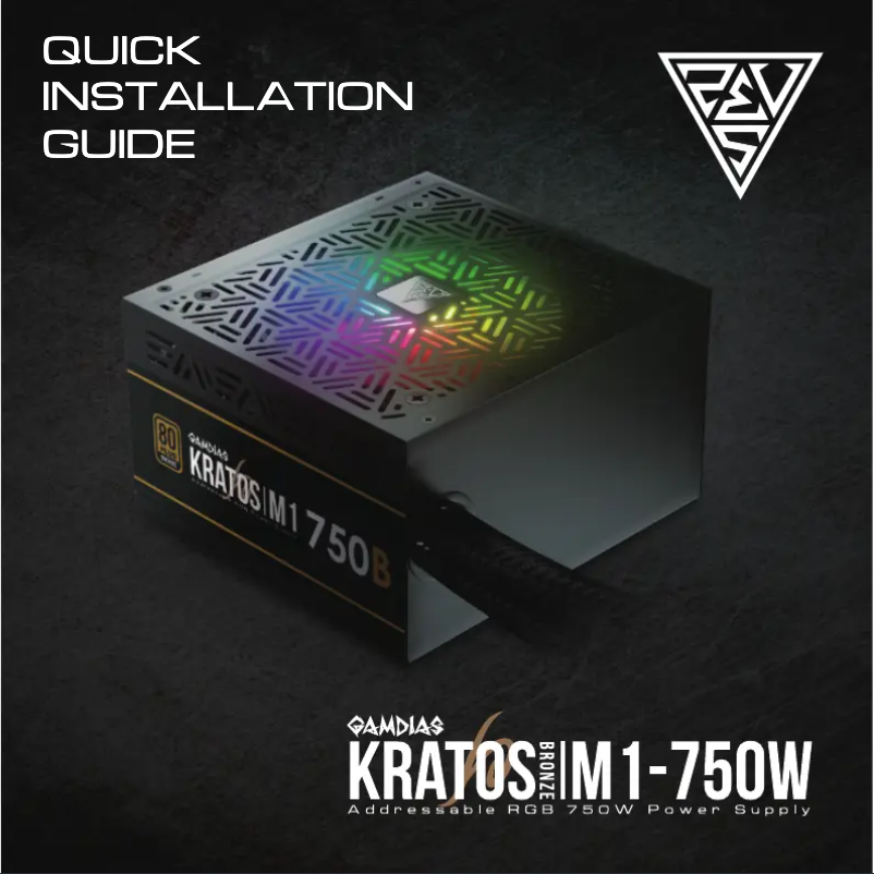 Page 1 de la notice Manuel utilisateur Gamdias Kratos M1-750B