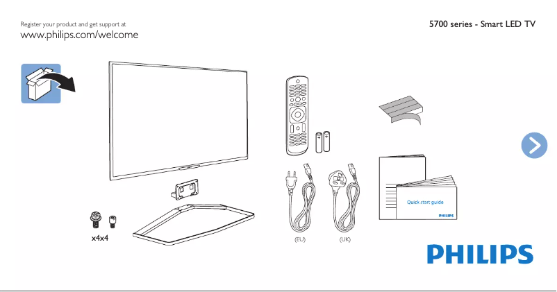 Page 1 of the manual Quick Start Guide Philips 55PFK5709