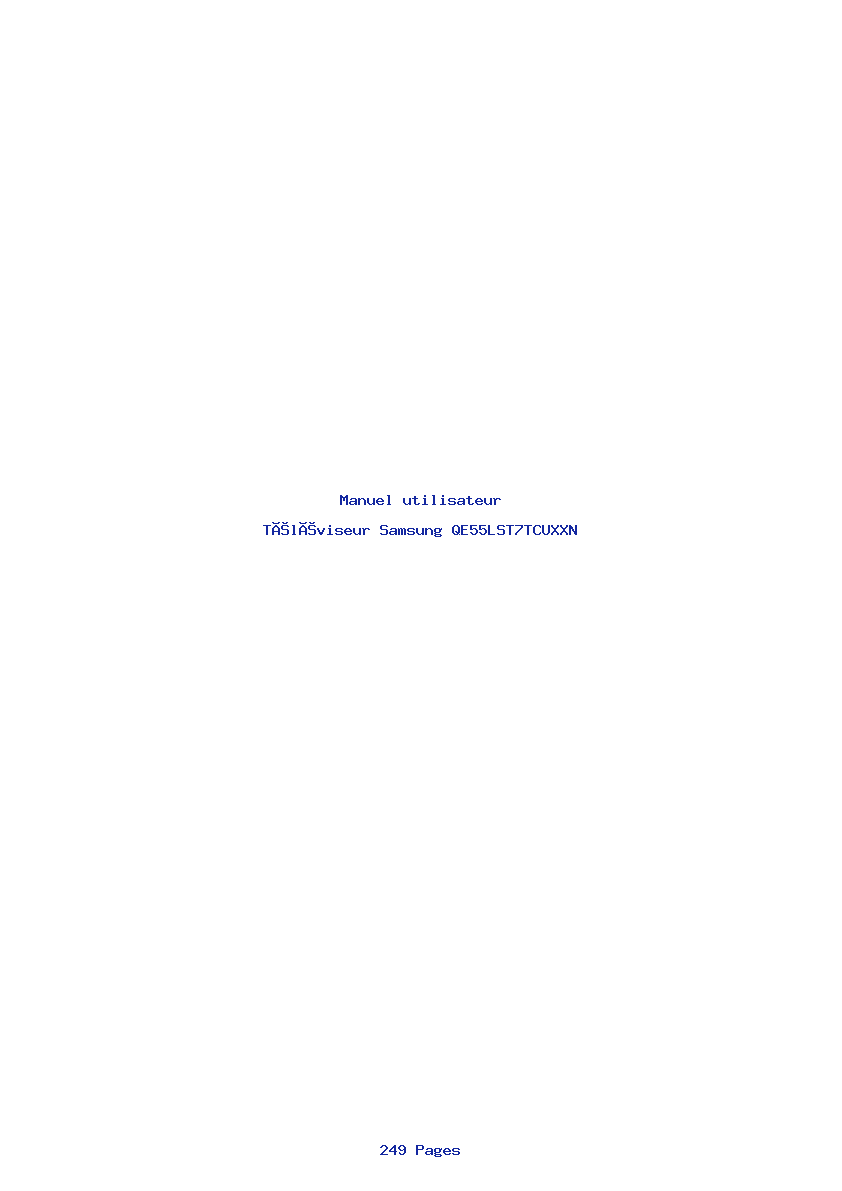 Page 1 de la notice Manuel utilisateur Samsung QE55LST7TCUXXN