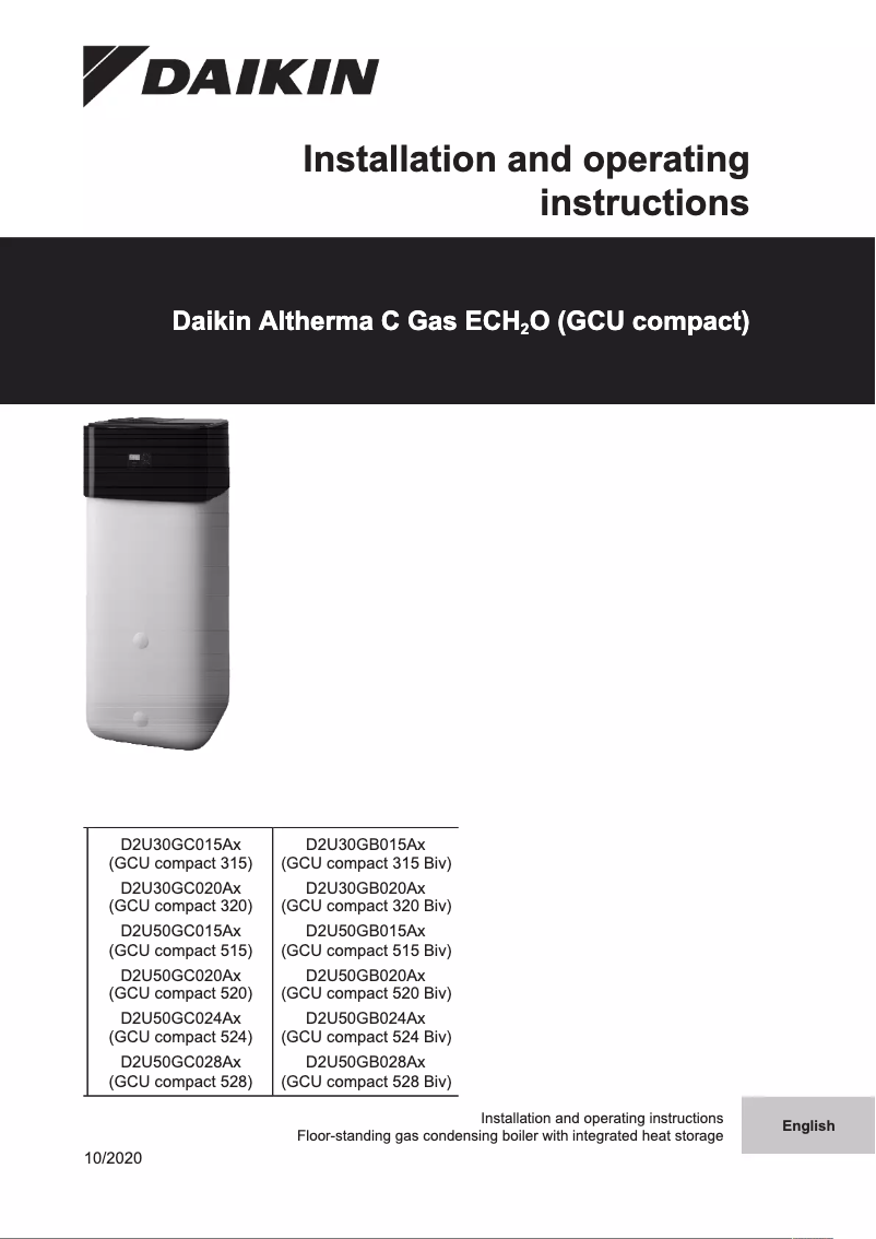 Página 1 del manual Manual de usuario Daikin D2U30GB020AA