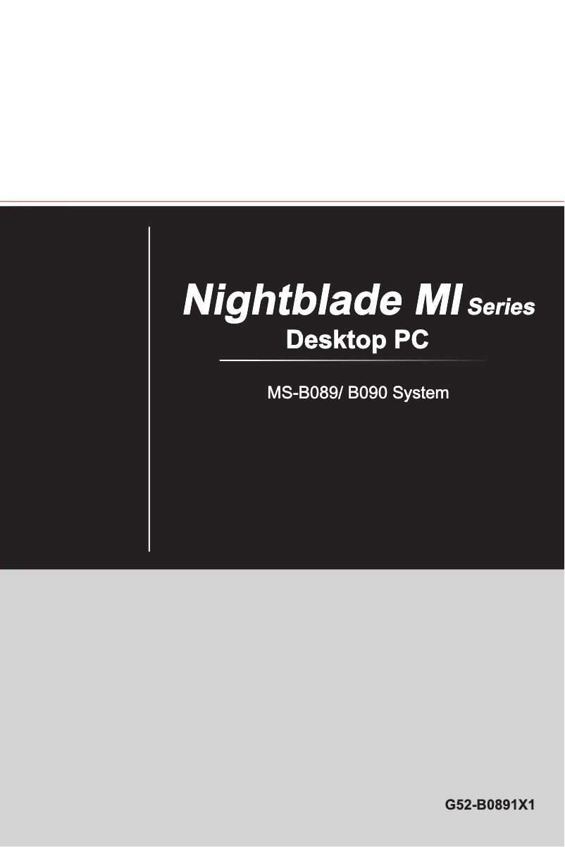 Página 1 del manual Manual de usuario MSI Nightblade MI2C037