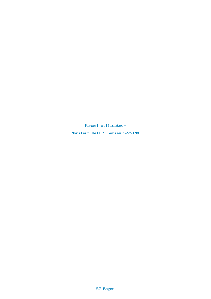 Page 1 de la notice Manuel utilisateur Dell S Series S2721NX