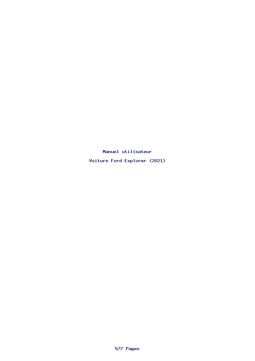 Page 1 de la notice Manuel utilisateur Ford Explorer (2021)