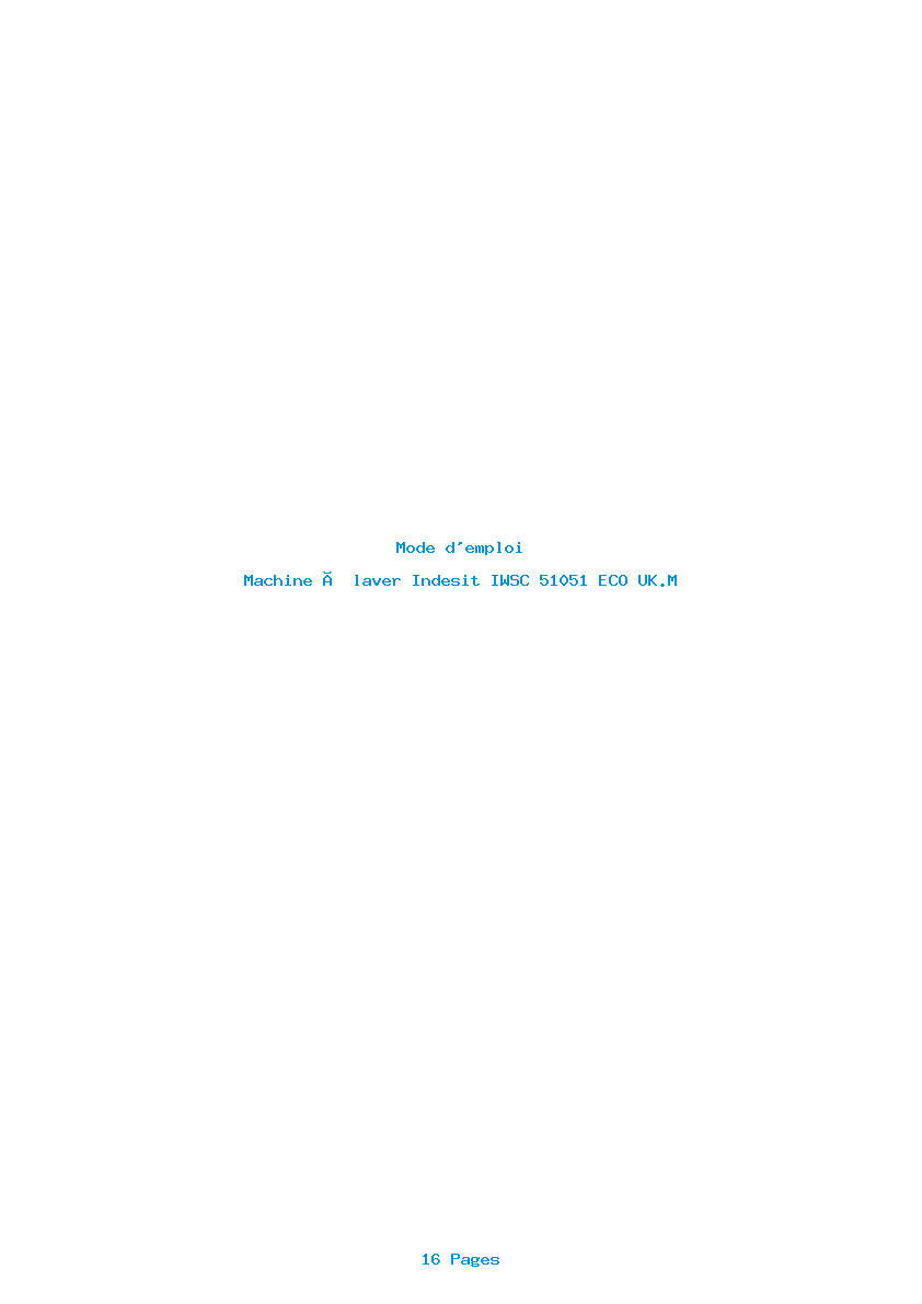 Page 1 de la notice Mode d'emploi Indesit IWSC 51051 ECO UK.M