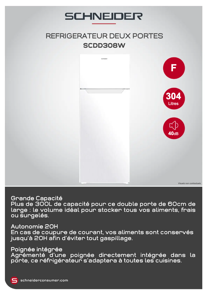 Página 1 del manual Ficha técnica Schneider SCDD308W