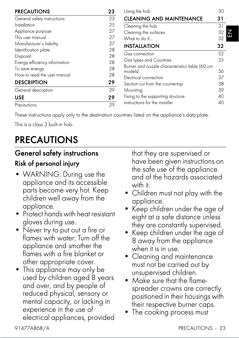 Page 1 de la notice Manuel utilisateur Smeg S64SN