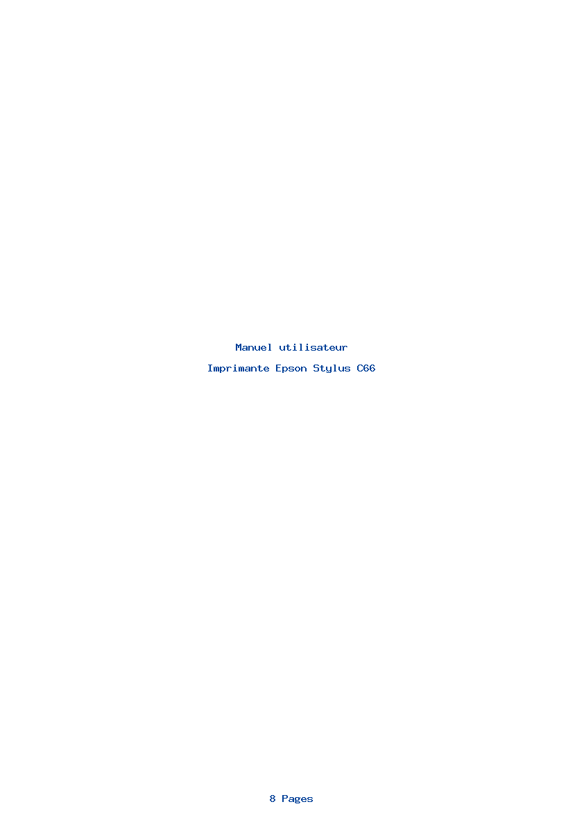 Page 1 de la notice Manuel utilisateur Epson Stylus C66