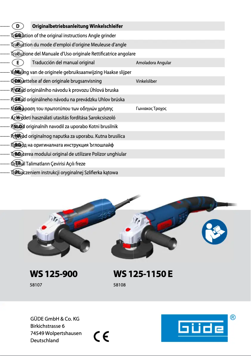 Page 1 de la notice Manuel utilisateur Güde WS 125-900