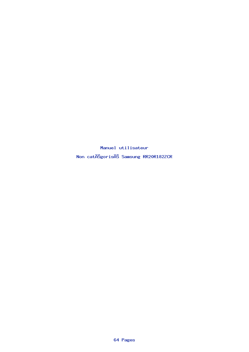 Page 1 de la notice Manuel utilisateur Samsung RR20R182ZCR